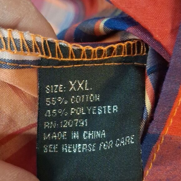 TRUE ROCK Red and Blue Casual Button Down Shirt Size XXL NWT - Picture 4 of 7